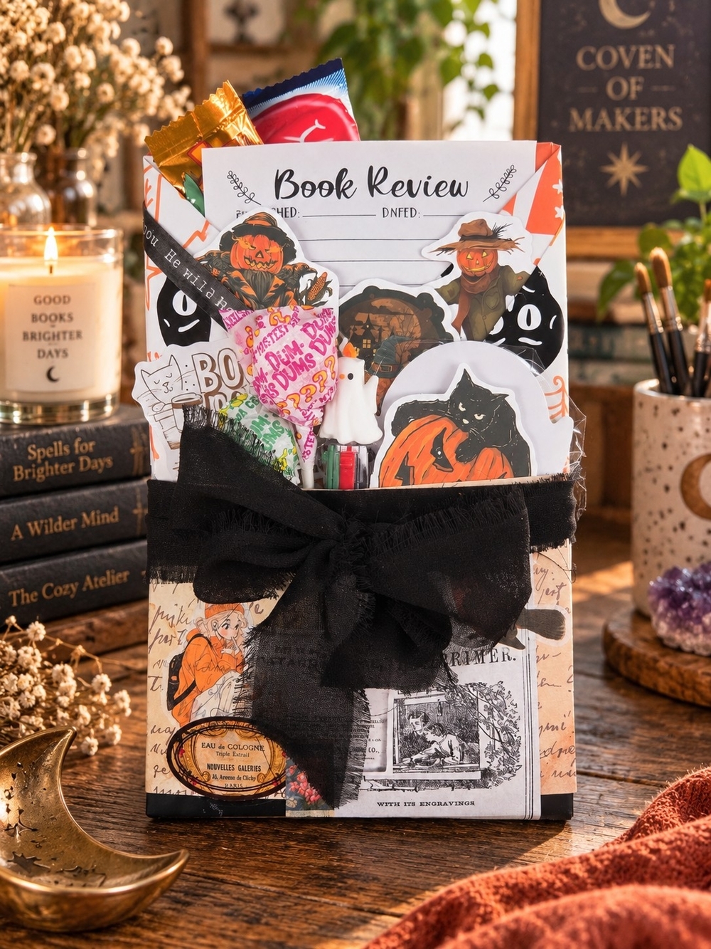 Halloween Book Review Gift Set - Black & Orange